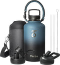 Trebo Water Bottle 64oz with Paracord Handle, Half Gallon Large Vacuum Triple by StayHotStayColdStayGreen