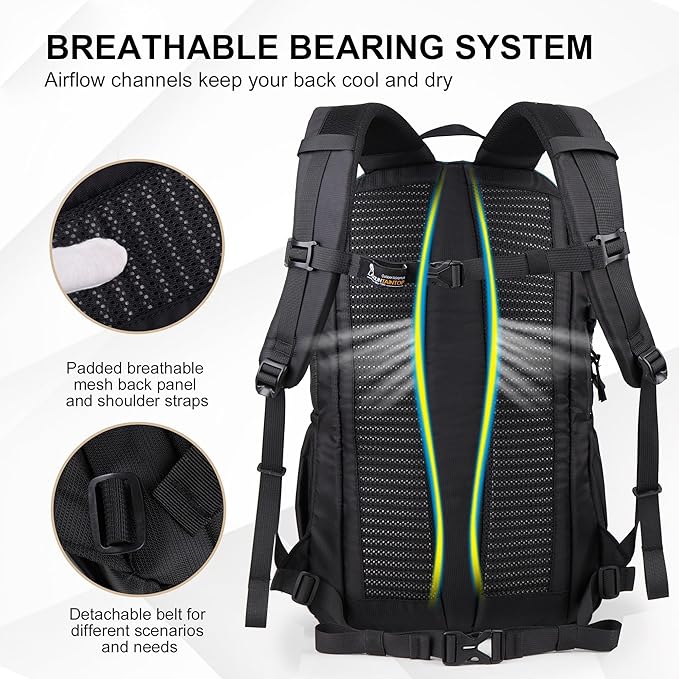 MOUNTAINTOP Hiking Backpack, 30L Camping Backpack, Men Women Hiking Daypack - Image 6