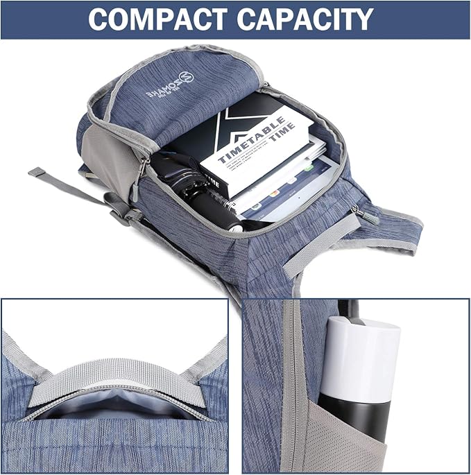 ZOMAKE Ultra Lightweight Packable Backpack 18L, Small Foldable Hiking Backpacks - Image 3