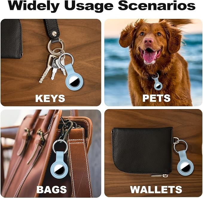 Linsaner Case for AirTag 2nd Gen & 1st Gen, Silicone Holder Keychain Key Ring - Image 3