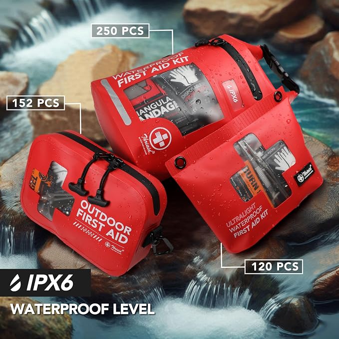 152 PCS Waterproof First Aid Kit, Portable Small Boat Dry Bag Bug Out Bags - Image 6