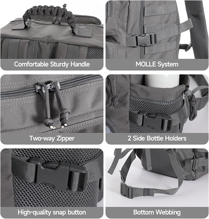 Tactical Military Backpack, Large Capacity Molle System - Image 4