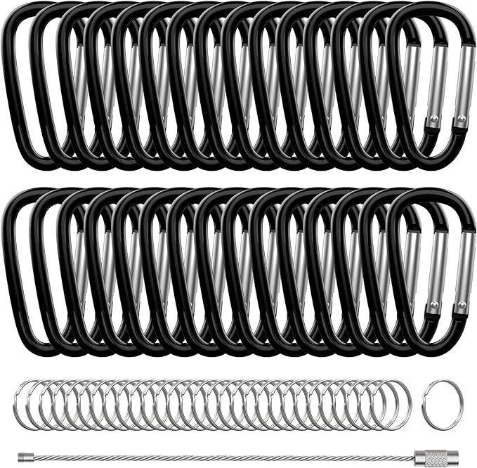 30PCS Aluminum Carabiner Clips by XIECHANEE