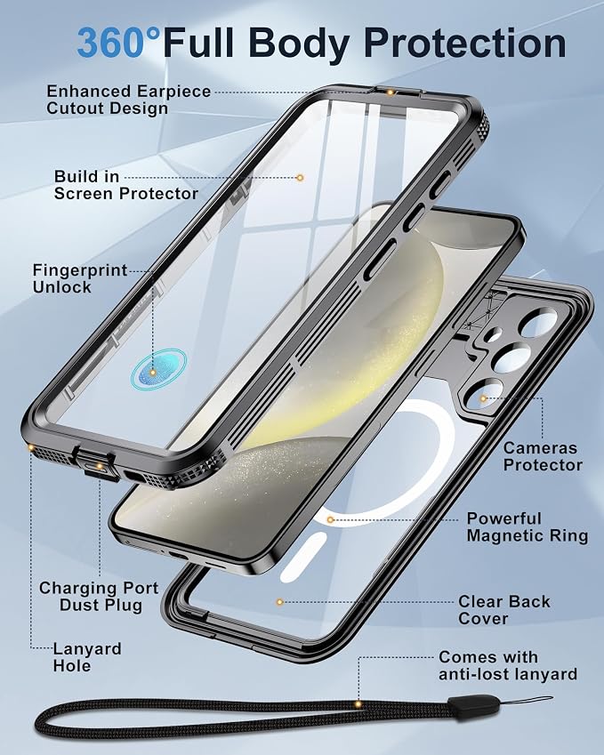 for Samsung Galaxy S24+ Plus Waterproof Case, Magnetic Heavy Duty Military - Image 5