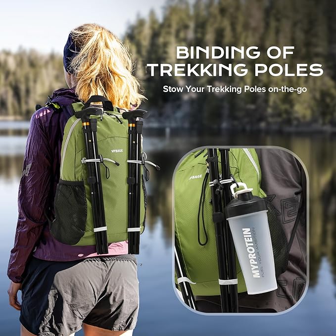 VPBAGE 15L Water-resistant Hiking Daypack, Small Backpack Travel Outdoor - Image 4