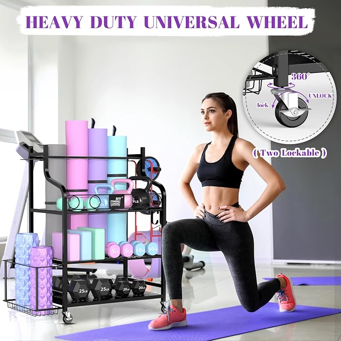 Mythinglogic Yoga Mat Storage Racks, Home Gym Storage Rack - Image 7