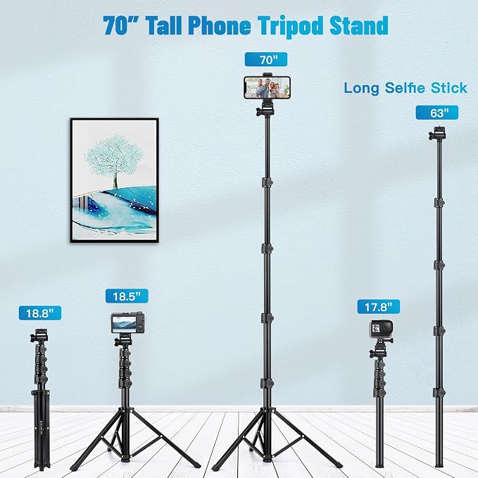 Victiv Phone Tripod, Sturdy & Stable, Adjustable Camera Stand & Selfie Stick - Image 2
