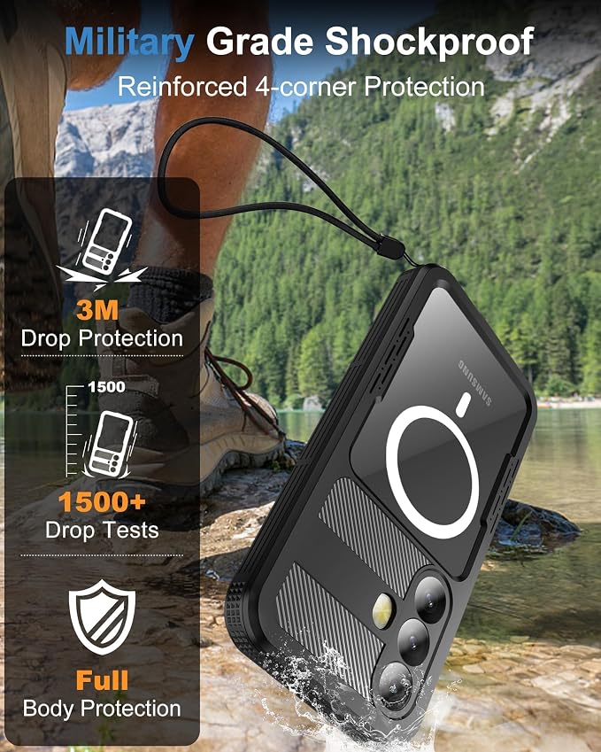 for Samsung Galaxy S24+ Plus Waterproof Case, Magnetic Heavy Duty Military - Image 4