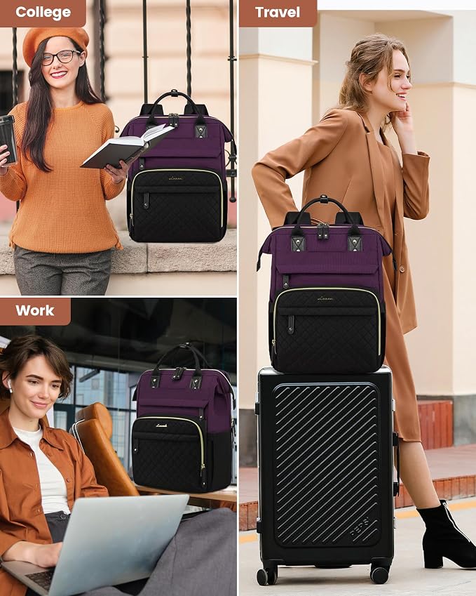 LOVEVOOK Laptop Backpack for Women, 15.6'' Waterproof Nurse Bag Teacher Work - Image 9