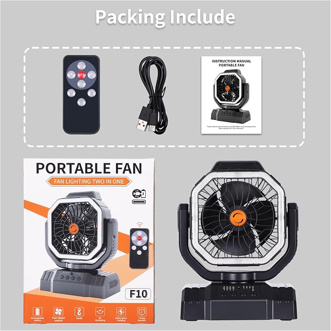 AVV 20000mAh High Speed Portable Camping Rechargeable Fan - Image 8