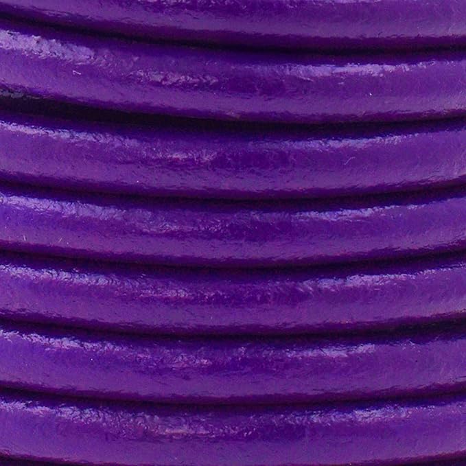 Mandala Crafts Round Genuine Purple Leather Cord - Image 3
