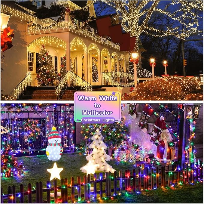 JMEXSUSS 200 LED Christmas String Lights Outdoor Waterproof, 66ft Color - Image 5