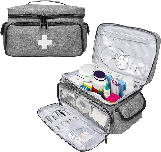 ALSLEA First Aid Bag Empty, Small Medicine Bag Portable Medical Supplies by ALSLEA