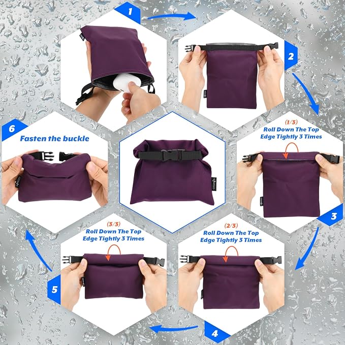 Cosmos 3 Pcs Waterproof Dry Bag, Mini Waterproof Pouch Portable Dry Sacks Small - Image 5