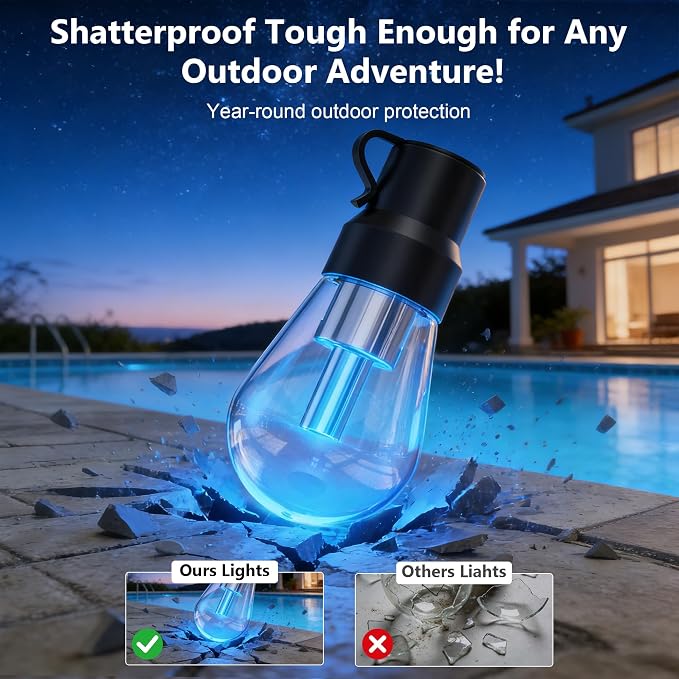 Beizelte Outdoor String Lights, 400FT RGB+IC Outside Light Dimmable - Image 4