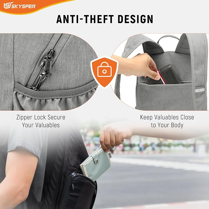 SKYSPER Anti Theft Hiking Backpack, 18L RFID Packable Travel Daypack, - Image 3