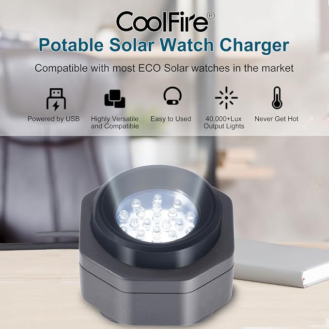 CoolFire - USB-C UV Free Solar Watch Fast Charger - Image 3