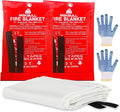 Emergency Fire Blanket for Home and Kitchen 2 Pack 40” x 40” Fiberglass Fire by Riskbull