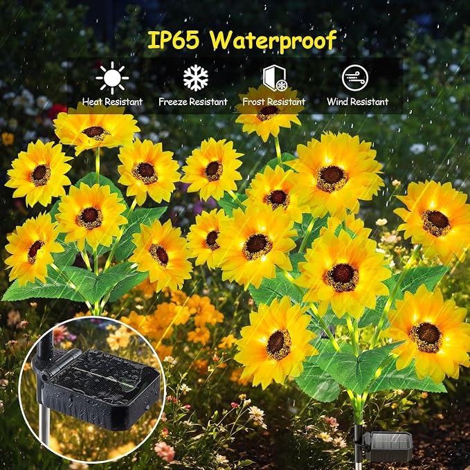 GARPAR Solar Garden Lights Outdoor, Upgraded 3 Pack - Image 3
