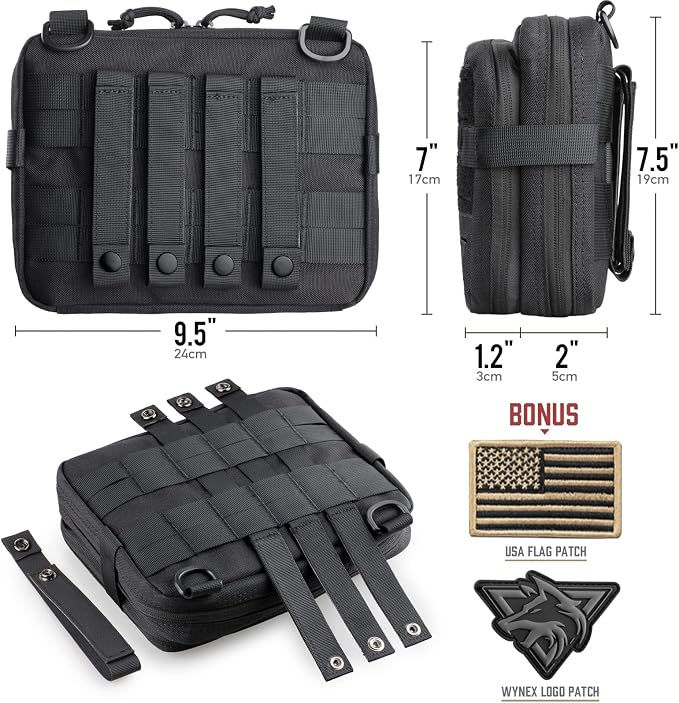 WYNEX Tactical Molle Admin Pouch of Double Layer Design, Admin Pouches Molle - Image 5