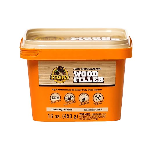 Gorilla All Purpose Wood Filler, Natural Finish, 16 Ounce Tub by Gorilla