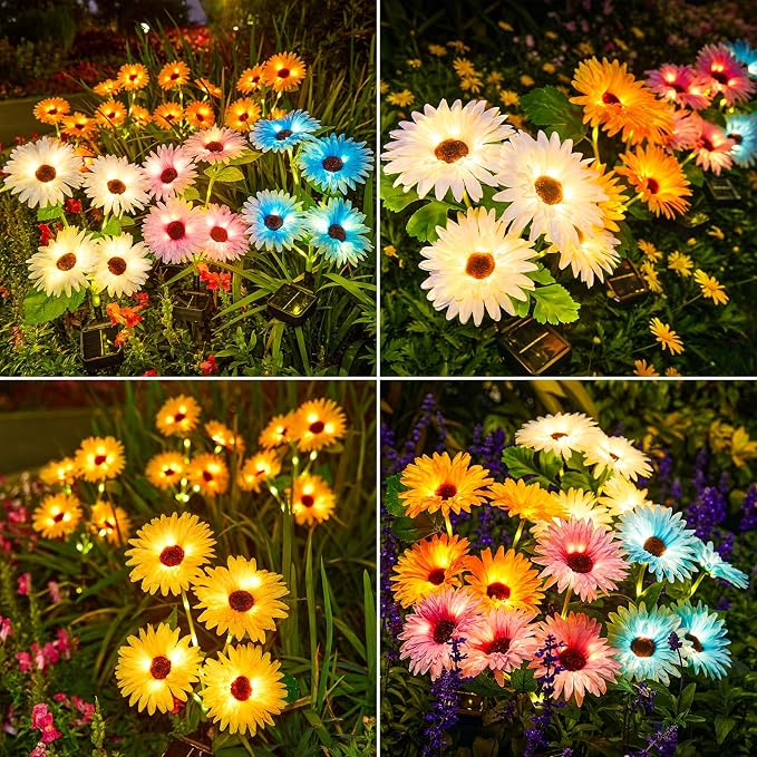 WdtPro Solar Lights Outdoor Garden Decor, 4 Pack Garden Lights - Image 7