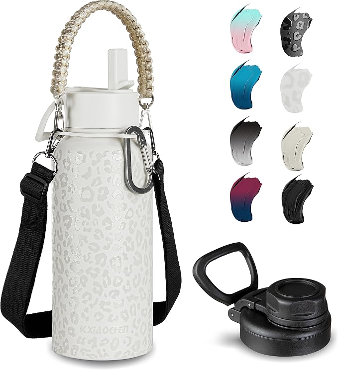 KXIAOCHEN Insulated Water Bottle, Stainless Steel Water Bottle, 2 Lids by KXIAOCHEN