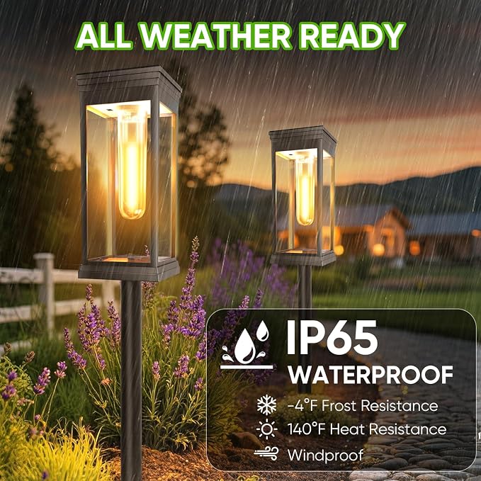 12 Pack Solar Pathway Lights Outdoor, IP65 Waterproof - Image 3