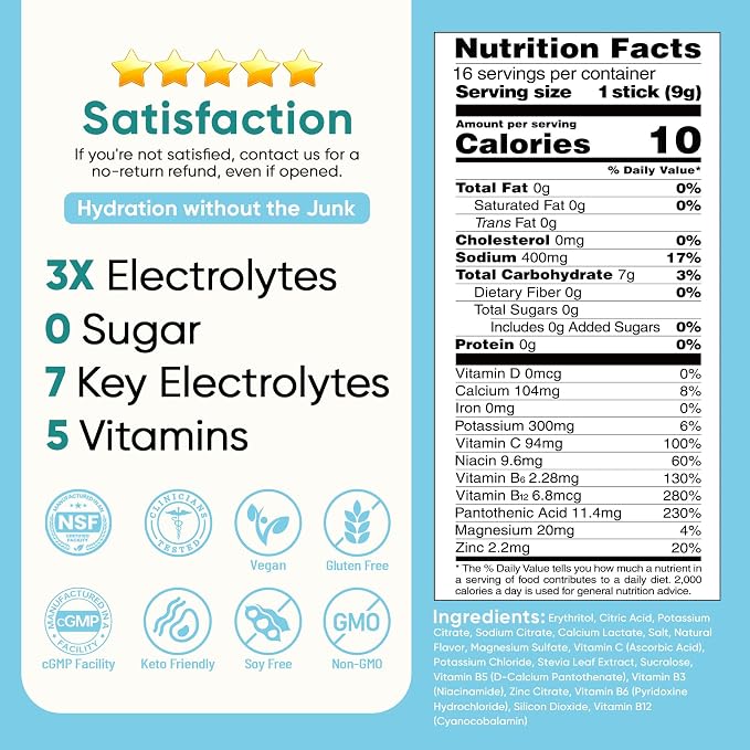 Venture Pal Sugar Free Electrolyte Powder Packets - Image 8