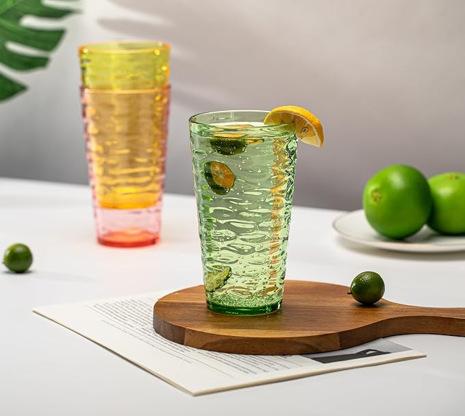 20-ounce Plastic Tumblers, Acrylic Drinking Glasses High-Balls, Shatter-Proof - Image 4