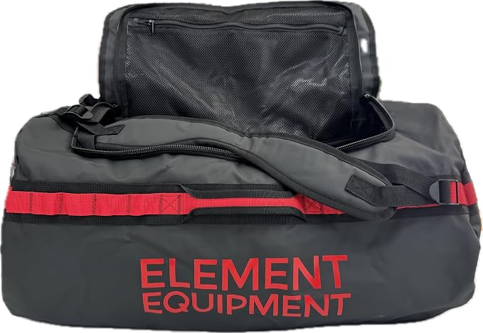 Element Equipment Trailhead Duffel Bag Shoulder Straps Waterproof Black/Red - Image 3