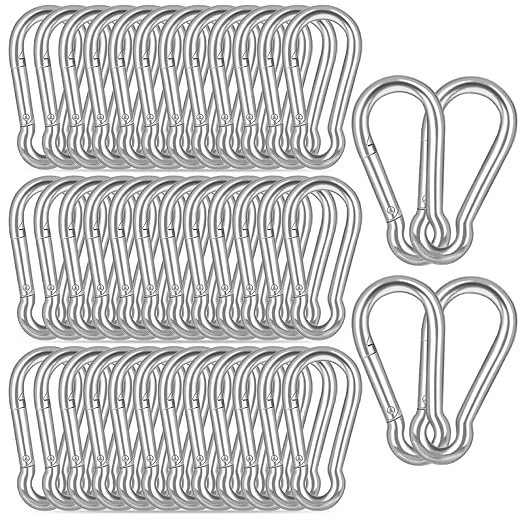 40PCS M6 Heavy Duty Carabiner Clip, 2.36Inch Snap Hook Quick Link Small by XHAMXE