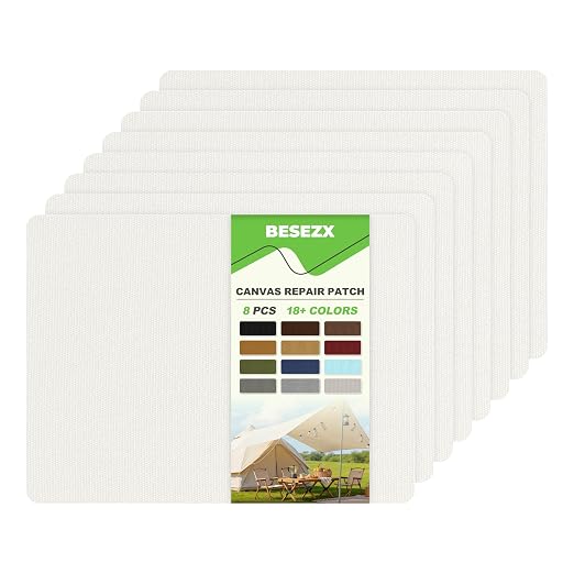 Besezx Canvas Repair Patch, Outdoor Gear Patch, 7.87x5.9 Inches 8PCS, by Besezx