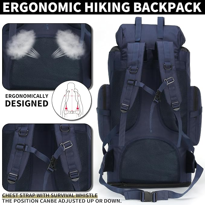 Hiking Backpack for Men 70L/100L Camping Backpack Military Rucksack Molle 3 - Image 5