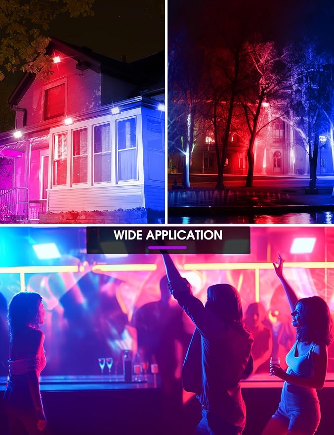 L LOHAS LED RGB LED Flood Light Outdoor, 25W DIY Color Changing Party Lights - Image 7