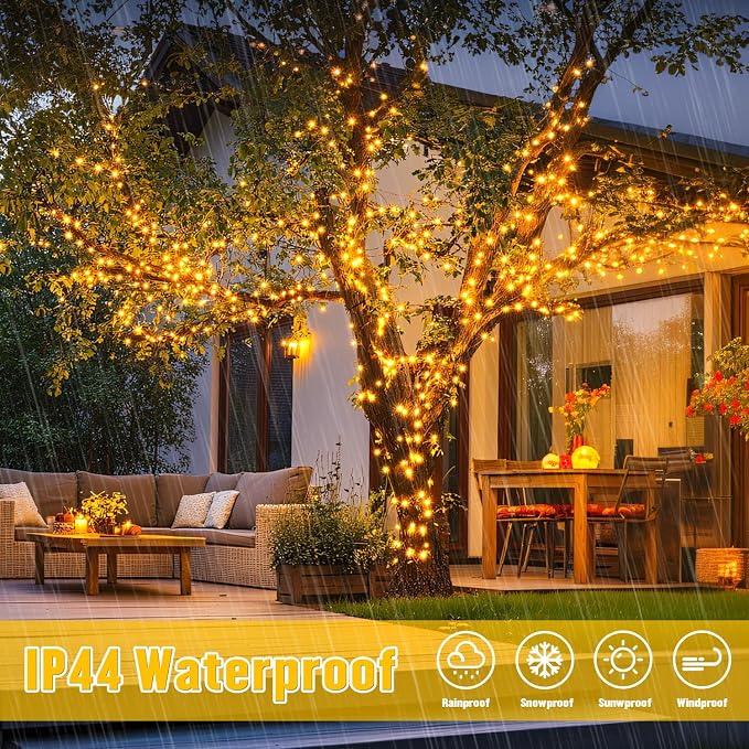 JMEXSUSS 2 Pack Solar String Lights Outdoor Waterproof, Total 66 FT 200 LED - Image 6