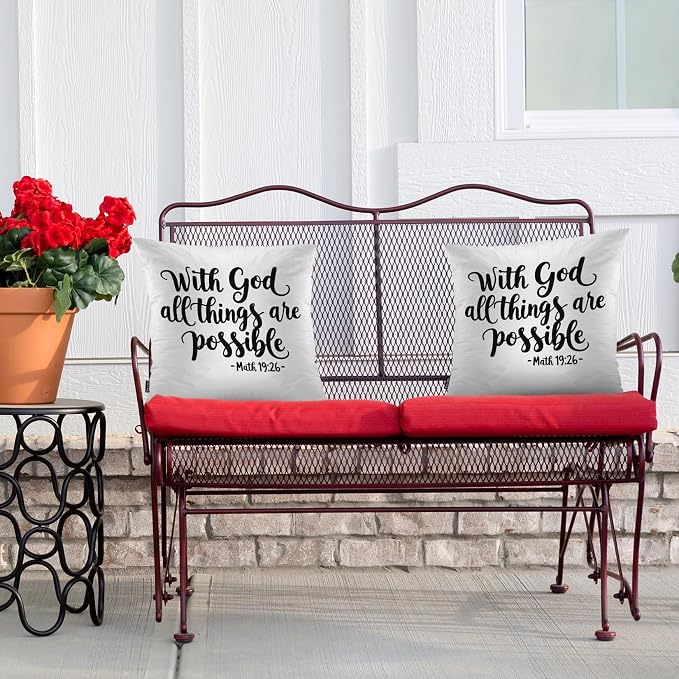 Swono Home Decorative Throw Pillow Covers Bible Quote, Hope - Image 4