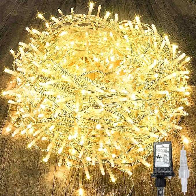 240LED 88Ft Connectable String Lights Indoor Outdoor Clear Wire | Warm White by KAQ