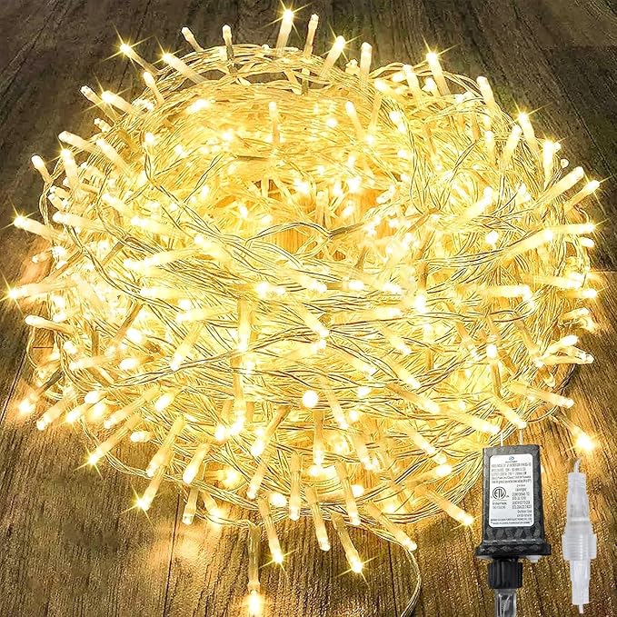 288FT 800LED Extra-Long String Lights Indoor Outdoor Clear Wire, Warm White by KAQ