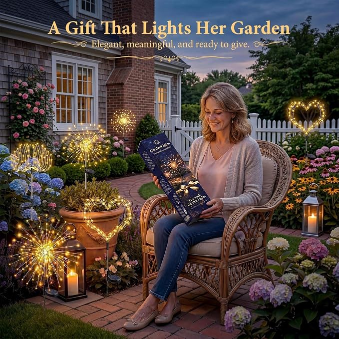 Solar Firework Lights Outdoor 4 Pack, 120LED Solar Starburst Garden Lights - Image 7