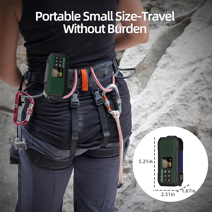 Emergency Radio Waterproof Bluetooth Speaker, Portable Digital AM FM Radio - Image 3