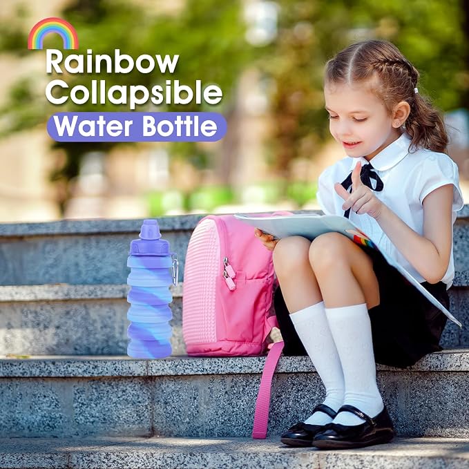 Collapsible Water Bottle for Adults, Reusable Silicone Foldable Water Bottles - Image 5