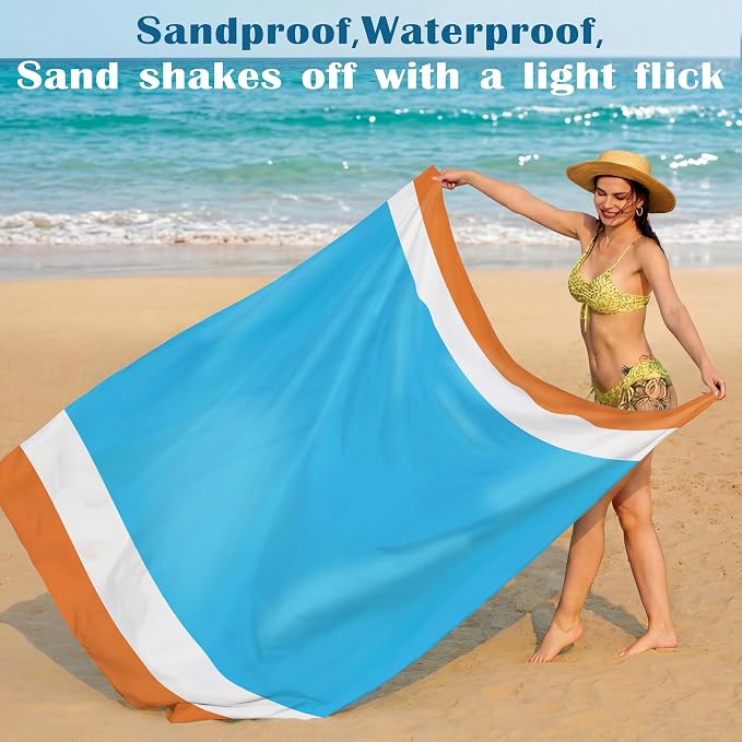 Famstar Beach Blanket Oversized Extra Large78 X 81", Waterproof Sandproof Beach - Image 5