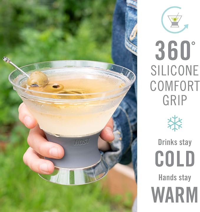 HOST Freeze Insulated Martini Cooling Cups, Plastic Freezer Gel Chiller Double - Image 6