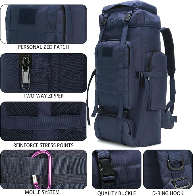 Hiking Backpack for Men 70L/100L Camping Backpack Military Rucksack Molle 3 - Image 6