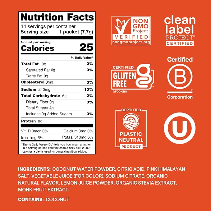 Cure Hydration | Plant-Based Electrolyte Drink Mix | No Added Sugar | FSA-HSA | - Image 2