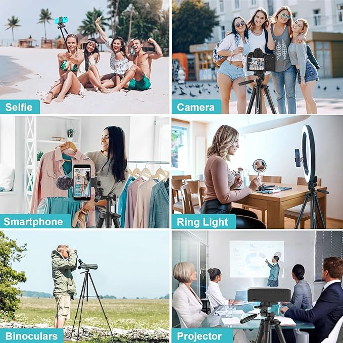 71" Camera Tripod, Versatile Cell Phone Tripod - Image 6