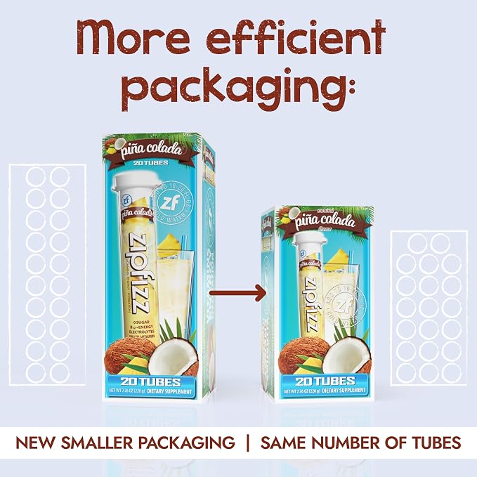 Zipfizz Daily Energy Drink Powder, Pina Colada, 20 Pack | 3-in-1 Sustained - Image 3