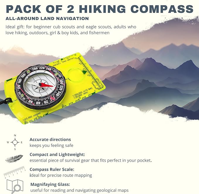 Trekker's Compass Crew Orienteering Compass, Magnetic Navigation Set - Image 3