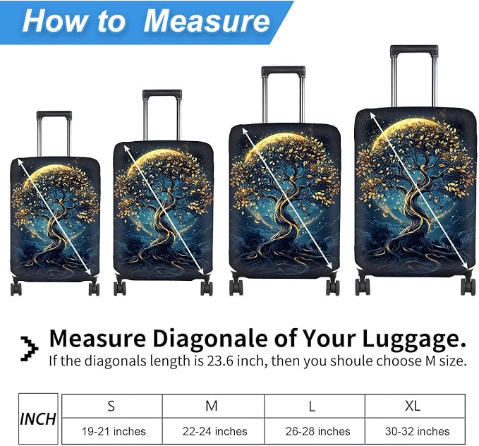 Luggage Cover Protector for 22-24 Inch Suitcases, TSA Approved Elastic Travel - Image 2